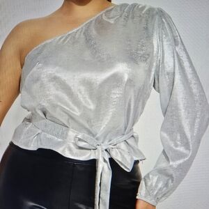 Silver Metallic Women's Top